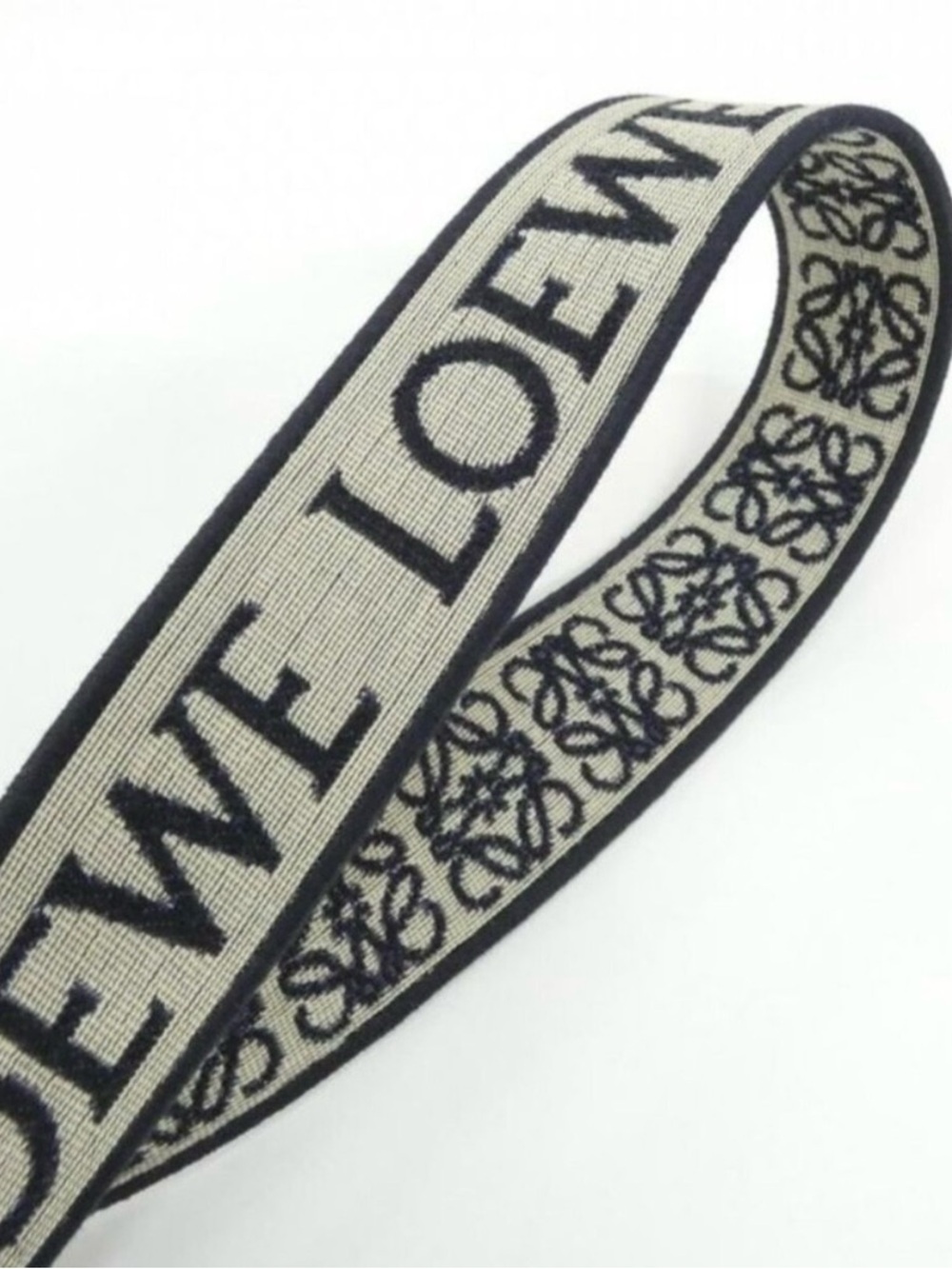 NWT LOEWE Anagram Strap in Jacquard and Calfskin - Navy - Picture 2 of 9